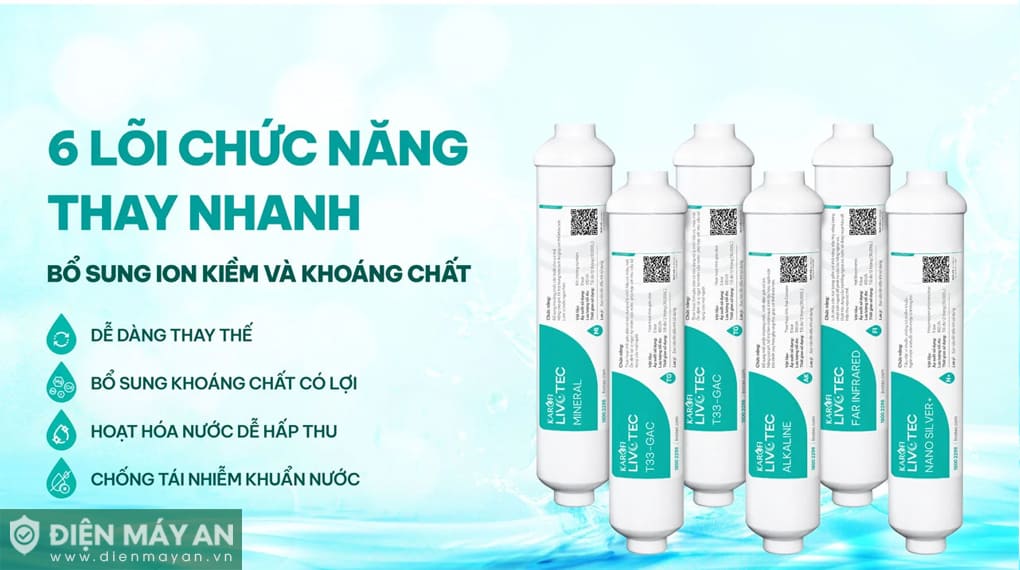 Máy lọc nước nóng lạnh Karofi Livotec 628